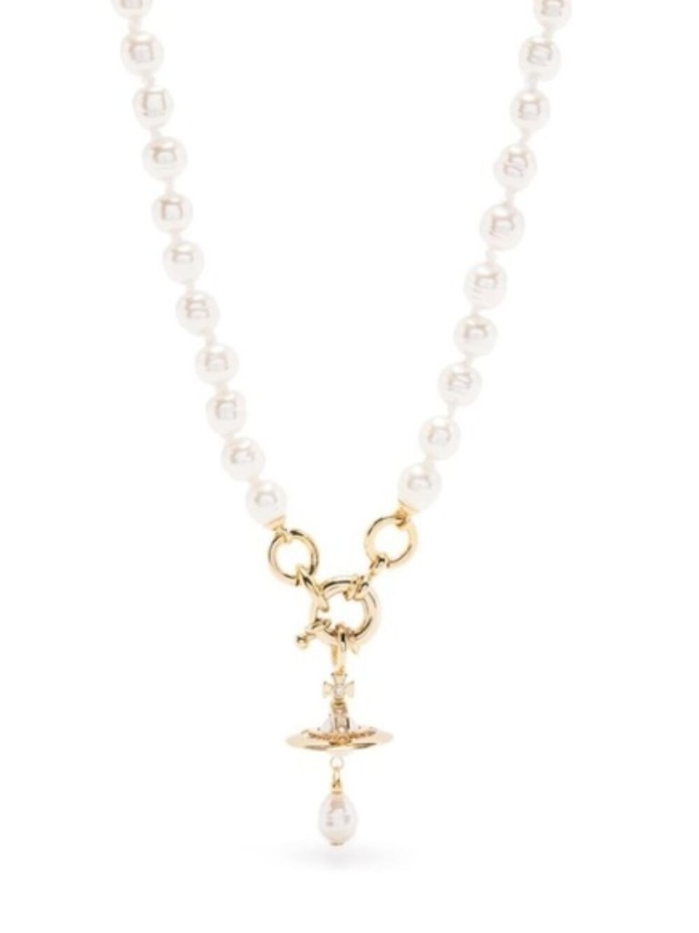 Auth- Vivienne Westwood Orb-detail pearl necklace